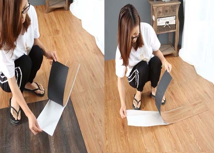 Ticari Dekorasyon için Yapıştırıcı Soyma ve Çubuk Vinil Döşeme 1.5mm 2.0mm