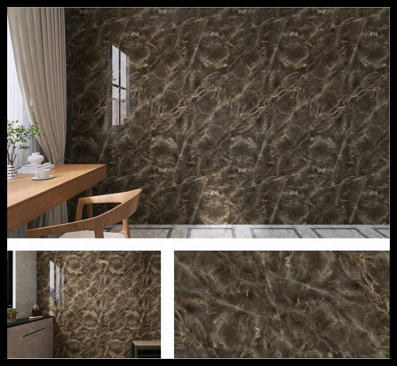 Mermer Llook Tile PET Duvar Dikkate Alıcı Duvar Dekorasyonu Ses Izolasyonu Çarpışma Karşıtı